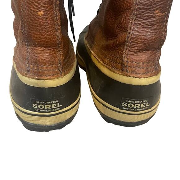 Sorel Brown Leather Lace Up Waterproof Winter Snow Rain Boots Men Sz 11 - Picture 8 of 15